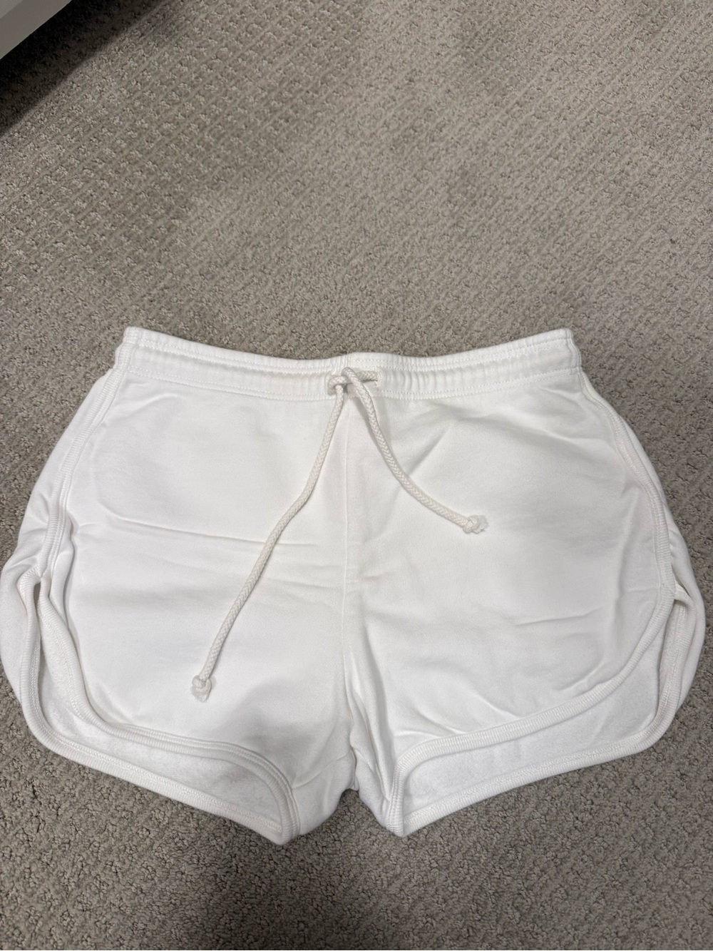 Reformation White Athletic Drawstring Shorts
